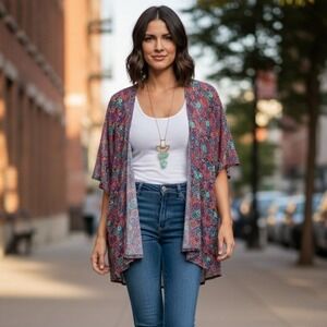 LuLaRoe‎ Lindsay 3/4 Sleeve Kimono Style Wrap Woman's Small